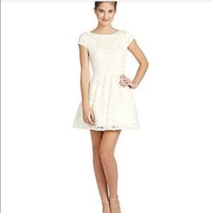 B. Darlin Cap-Sleeve Lace Skater Dress
