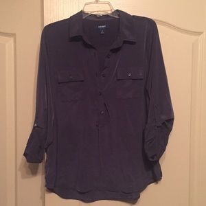 Button-Up Blouse, Dark Grey