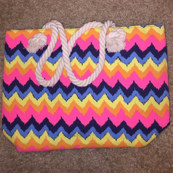 Chevron Canvas Tote Bag - Picture 2 of 2