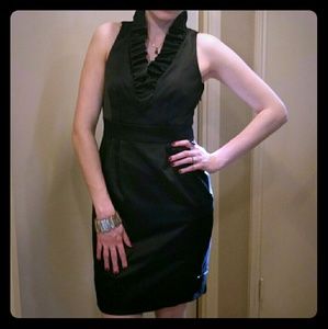 Little Black Dress with Ruffled Collar