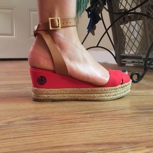 Tory Burch Size 9 Red Espadrille Wedges! 🎈😍