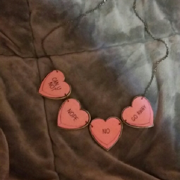 Rude conversation hearts necklace ????