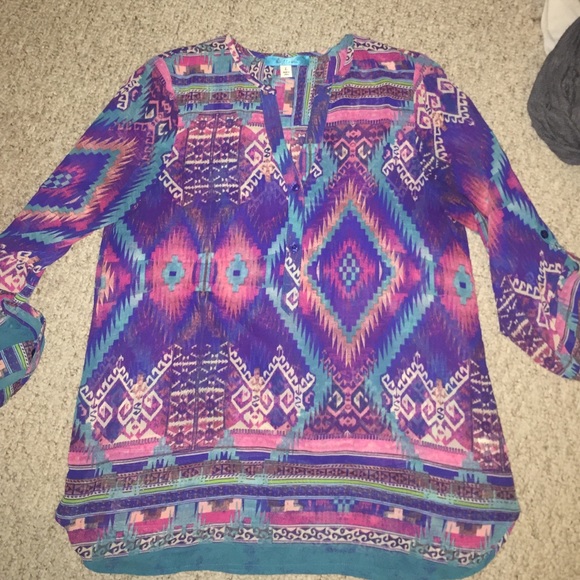 Francesca's multi-colored blouse