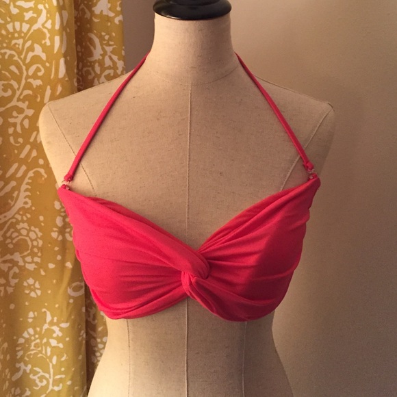 Pink/coral XL bikini top-worn once
