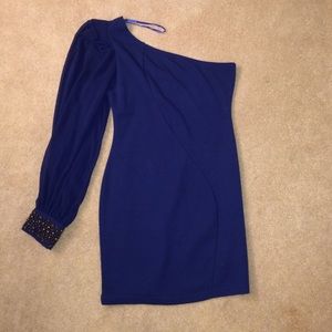 Blue one shoulder cocktail formal dress ASOS