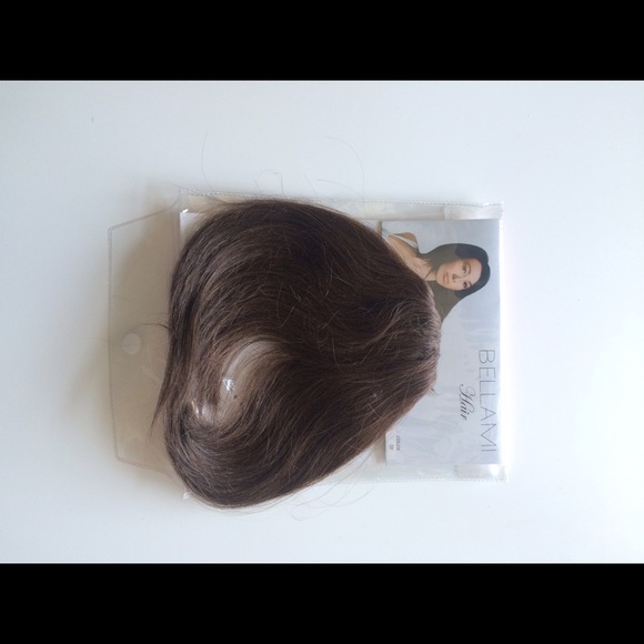 NEW Bellami Clip In Bangs Dark Brown - Picture 2 of 3