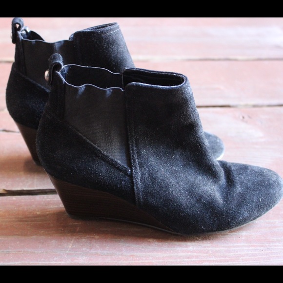 Black Wedge Booties