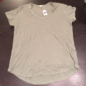 NWT Gasoline Green linen tee from Gap