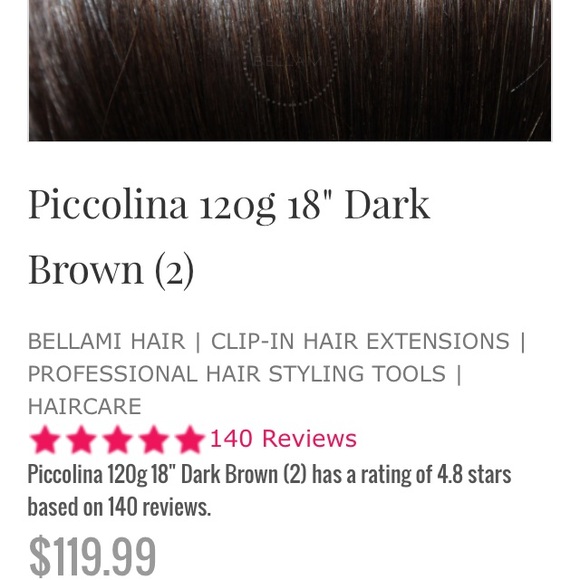 Like New Bellami Piccolina Dark Brown Extensions - Picture 3 of 4