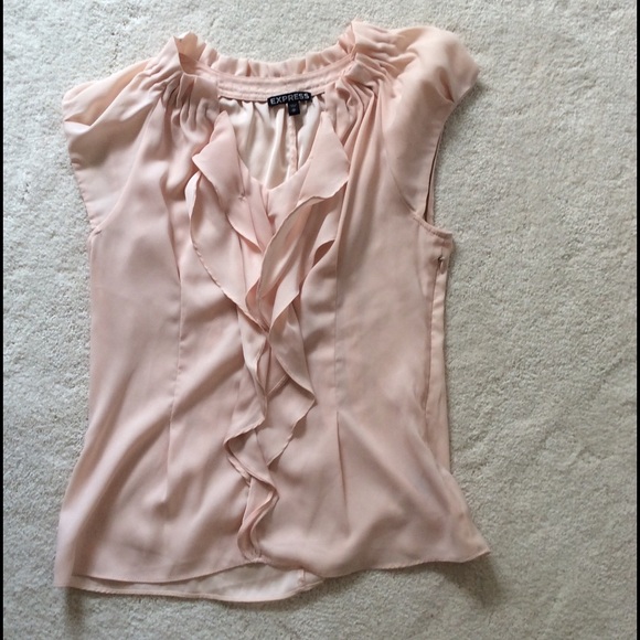 Express Tops - Express Pink Ruffle Blouse XS