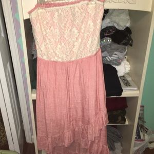 pink high low prom dress