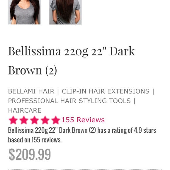 NWT Bellami Bellisima Dark Brown Extensions - Picture 3 of 4