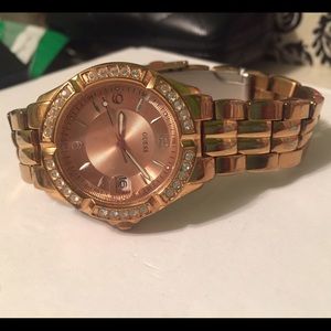 Rose gold Guess watch with crystals