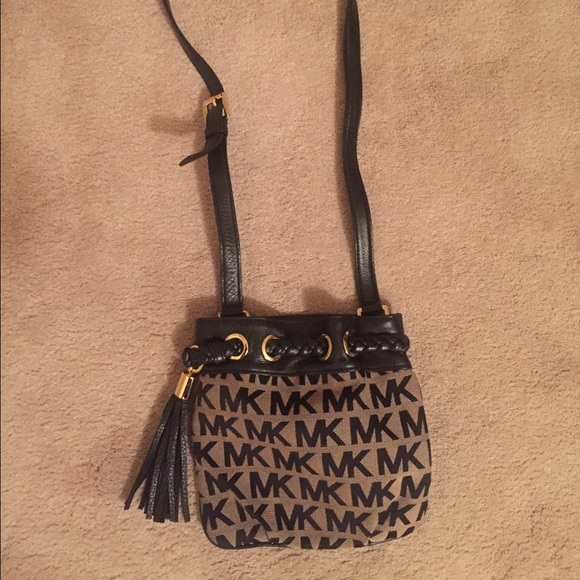 Michael Kors Brown Satchel With Mk Pattern - image 1