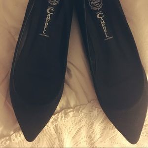 Jeffrey Campbell black suede pointed toe flats