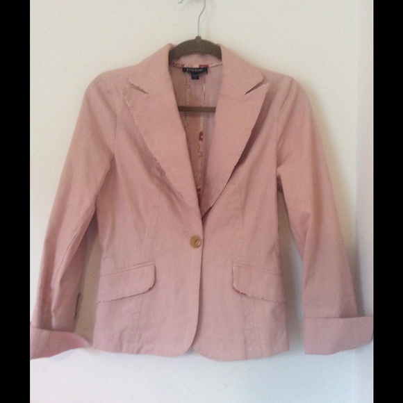 Pink Bebe Seersucker Blazer