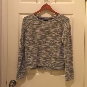 Gray and white sweater with silver thread