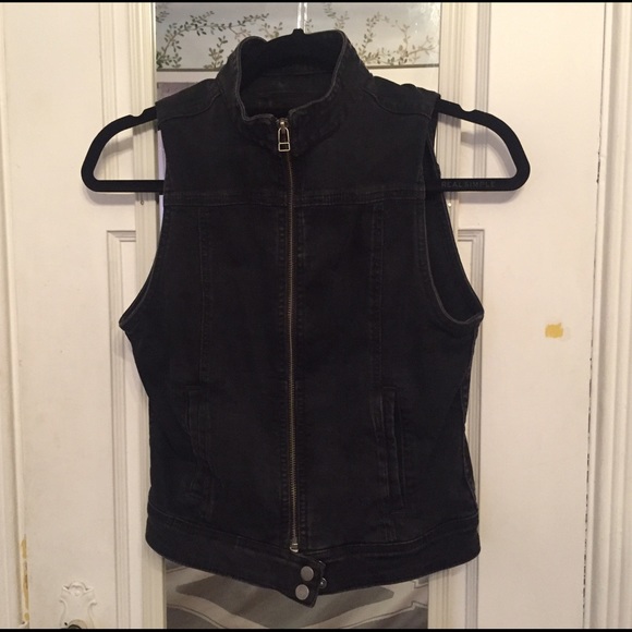 AG black denim vest