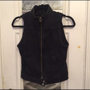 AG black denim vest
