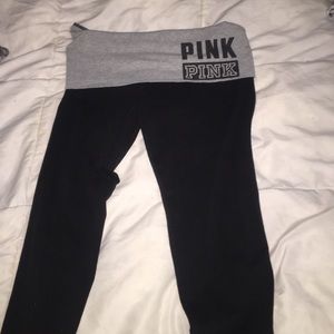 PINK fold over yoga pants