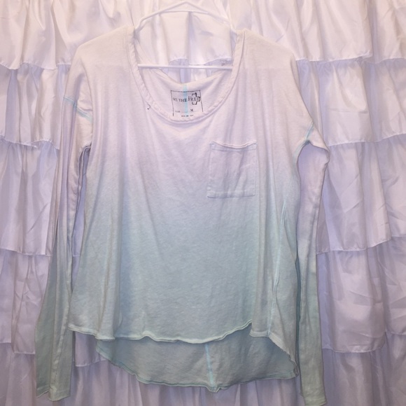 Free People Ombré Mint Long Sleeve T-Shirt - Picture 2 of 2