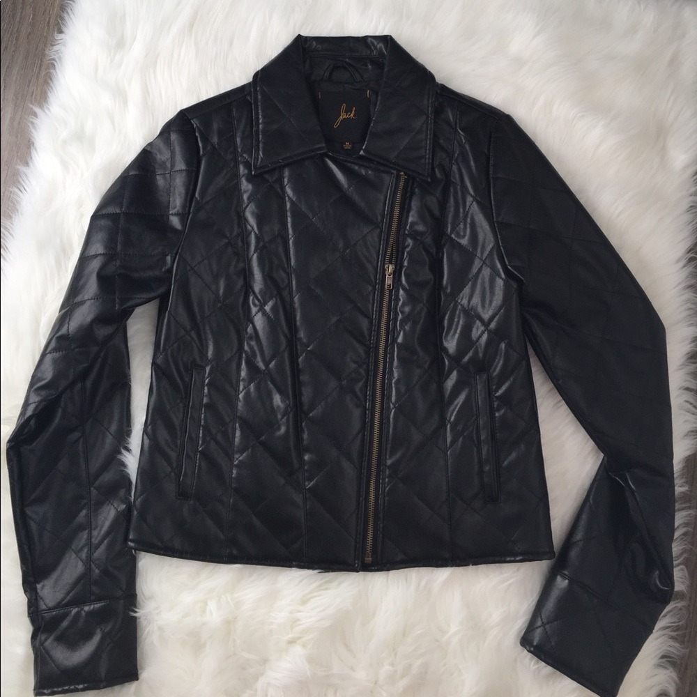 Black Leather Moto Jacket by Jack by BB Dakota