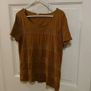 JCrew Gold Lace Tee