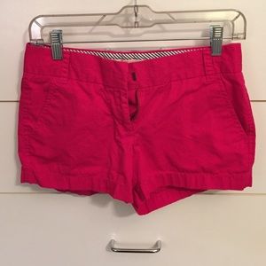 Hot pink J. Crew chino shorts