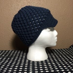 Puff stitch crocheted hat