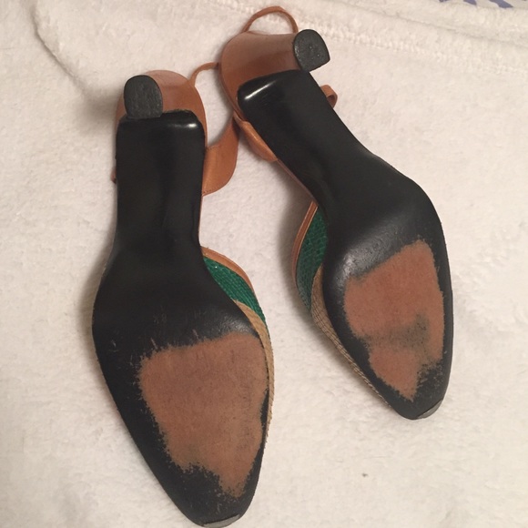 Vintage multicolor sling back heel SZ 8-1/2 - Picture 4 of 4