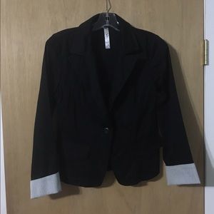 Blazer with striped cuffs