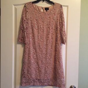 Blush dress with silver sequins