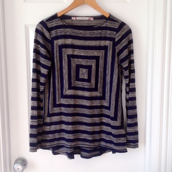 Navy + Beige Top