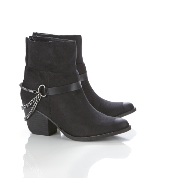 Black Chain Booties