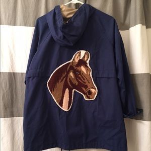 Vintage blue jacket with horse patch