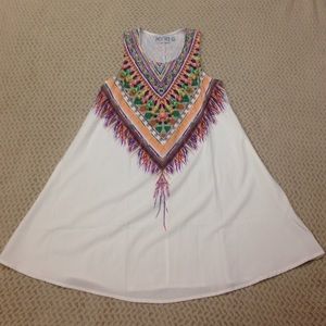 White patterned mini dress