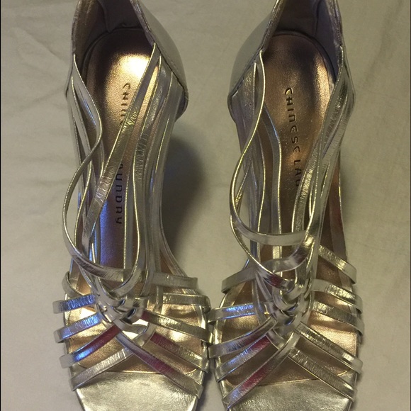Chinese Laundry strappy silver heeled sandals 8.5 - Picture 2 of 4