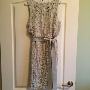 Mint Adrianna Papell Illusion Lace Dress