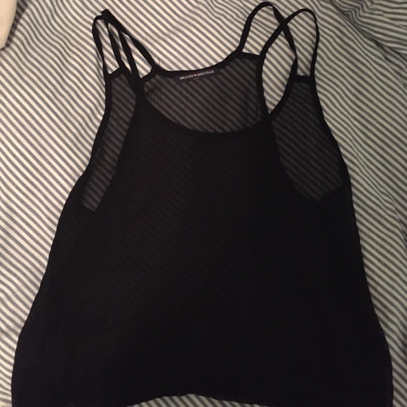 Transparent double strap tank top