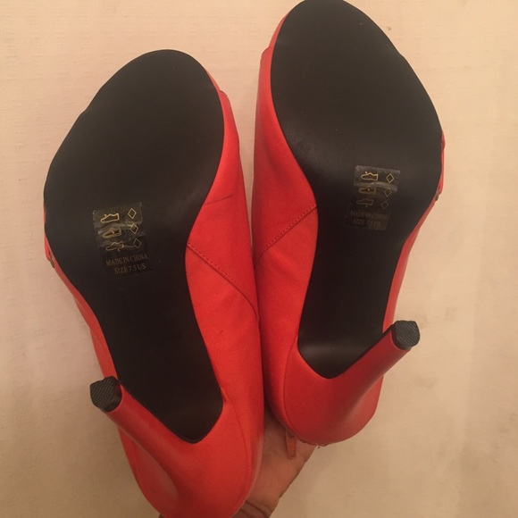 Orange open toe-booties - Picture 2 of 4