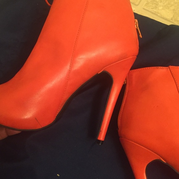 Orange open toe-booties - Picture 3 of 4