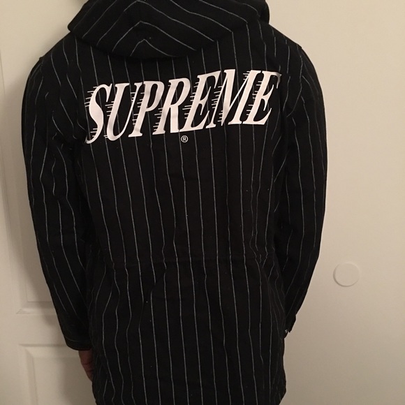 supreme pinstripe parka