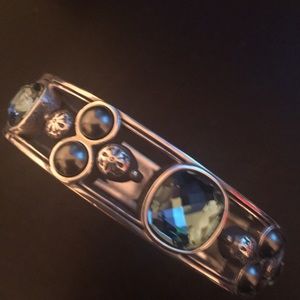 Brighton Cabochon Blue Hinged Bangle Bracelet