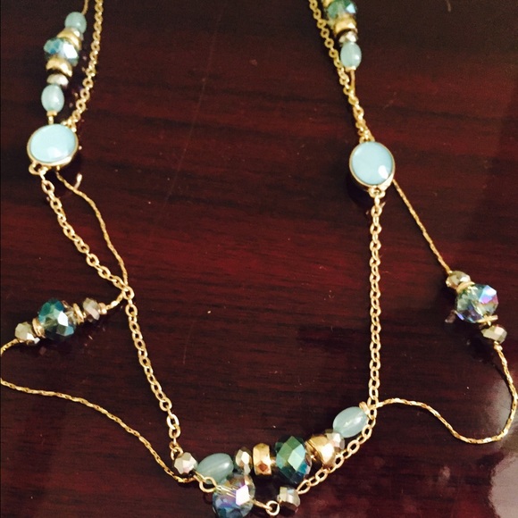 Banana Republic blue and gold tone Necklace