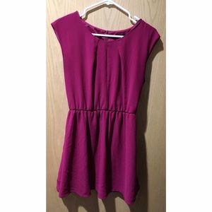 Magenta Dress with Keyhole Neckline