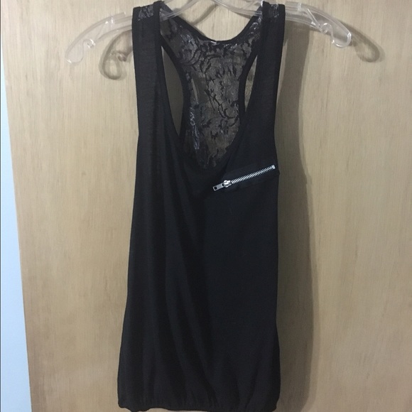 Black & back lace tank