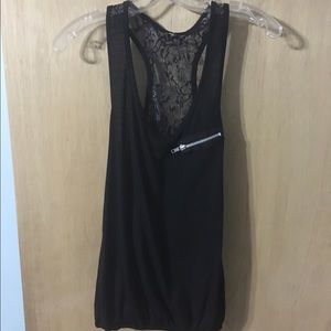 Black & back lace tank