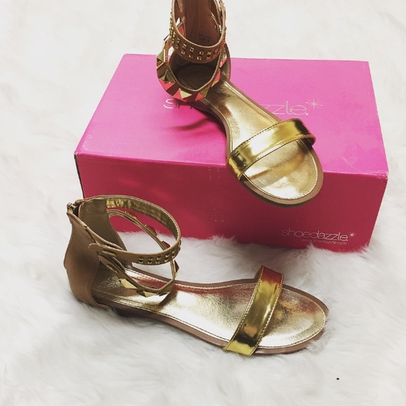 Shoe Dazzle Shoes - Gold Gladiator Sandals