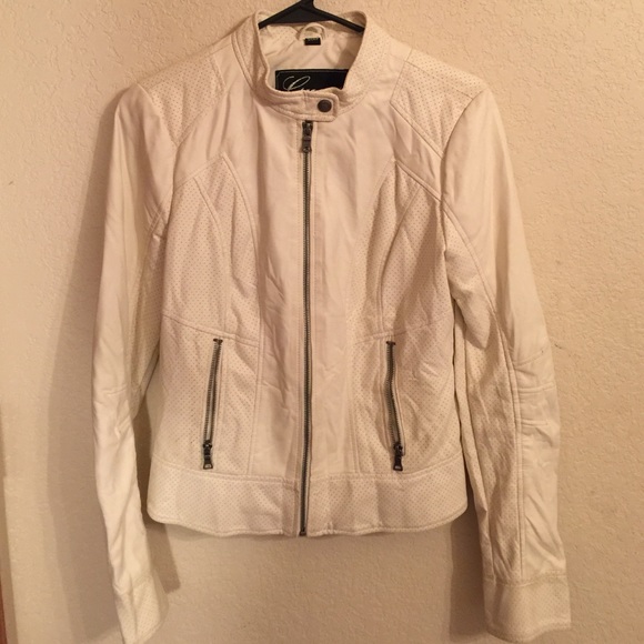 White Guess leather jacket!