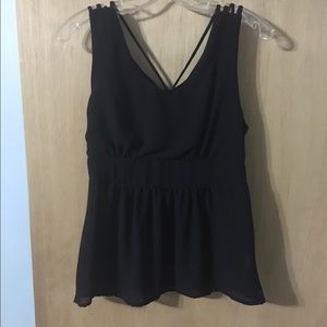 Black flowy tank